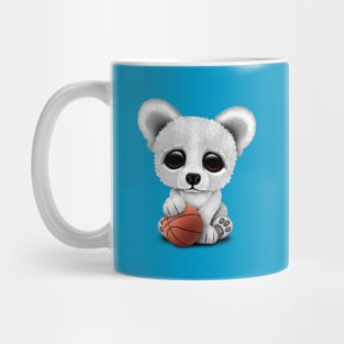 Cute Baby Polar Bear Playing With Basketball Mug